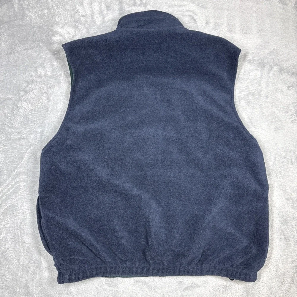 Vintage Whole Foods Vest Medium Green Blue Reversible Midwest Allstar 2003
